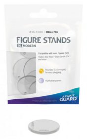 UG-CLEAR-MOD Figure Stands - Small Peg - Modern - Clear Base - Set Of 20