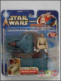 Obi-Wan Kenobi Force Flipping Attack Deluxe Attack Of The Clones